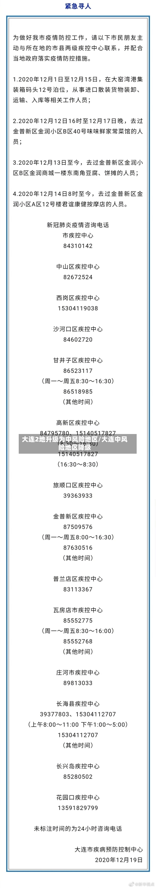 大连2地升级为中风险地区/大连中风险地区降级-第1张图片