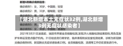 【湖北新增本土无症状32例,湖北新增3例无症状感染者】-第1张图片