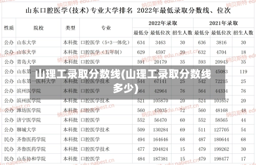 山理工录取分数线(山理工录取分数线多少)-第1张图片