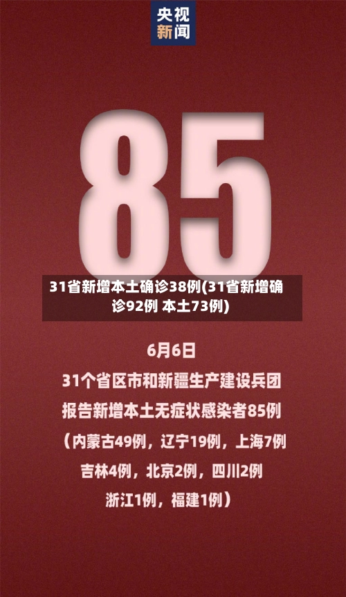 31省新增本土确诊38例(31省新增确诊92例 本土73例)-第1张图片