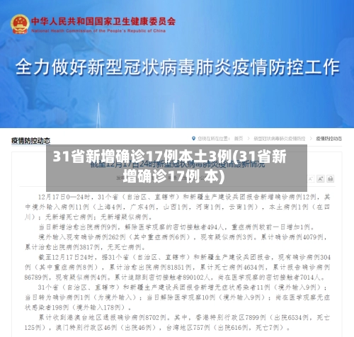 31省新增确诊17例本土3例(31省新增确诊17例 本)-第1张图片