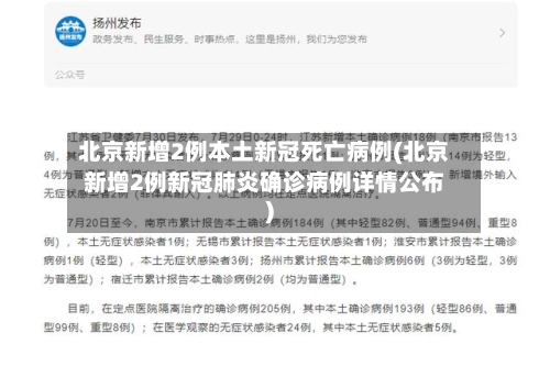北京新增2例本土新冠死亡病例(北京新增2例新冠肺炎确诊病例详情公布)-第2张图片