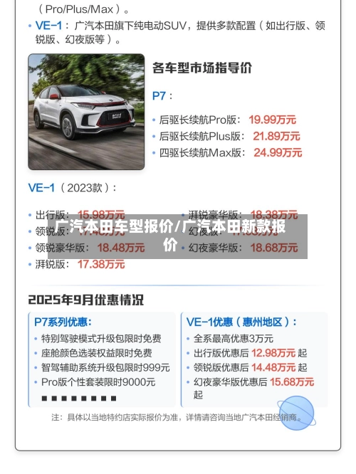 广汽本田车型报价/广汽本田新款报价-第1张图片