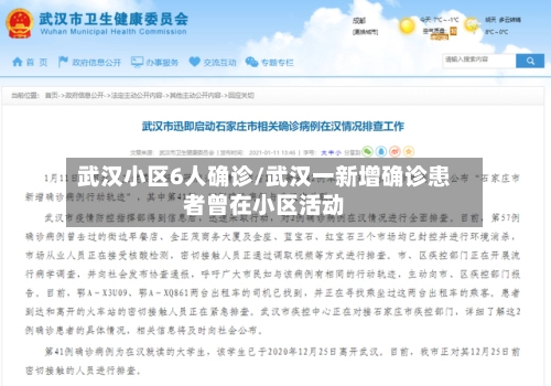 武汉小区6人确诊/武汉一新增确诊患者曾在小区活动-第1张图片