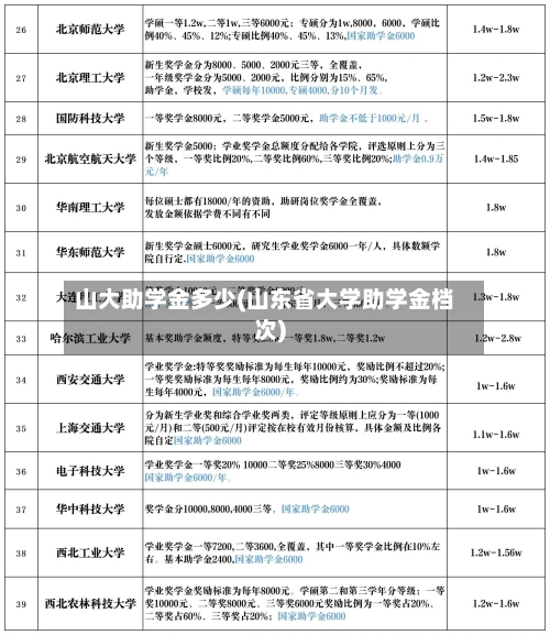 山大助学金多少(山东省大学助学金档次)-第1张图片