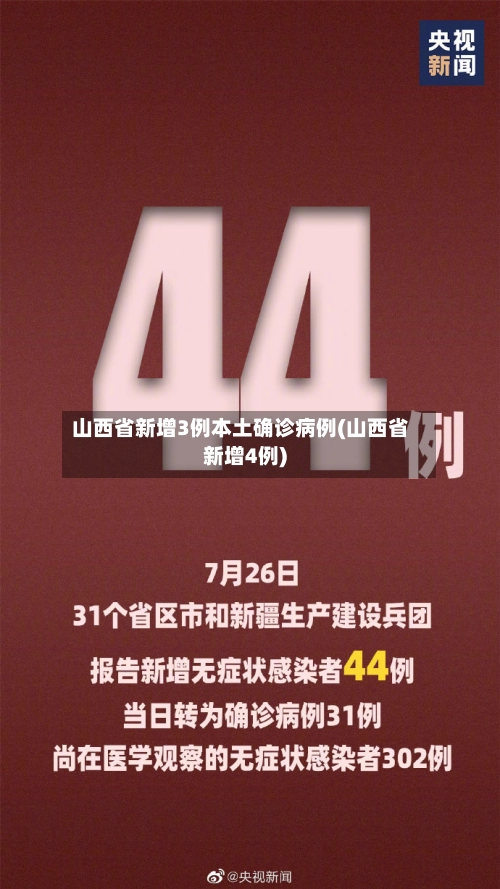山西省新增3例本土确诊病例(山西省新增4例)-第1张图片