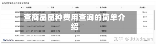 查商品品种费用查询的简单介绍-第1张图片