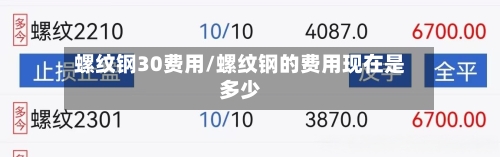 螺纹钢30费用/螺纹钢的费用现在是多少-第2张图片