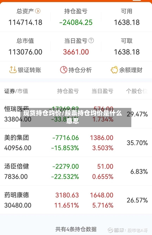 现货持仓均价/股票持仓均价是什么意思-第1张图片