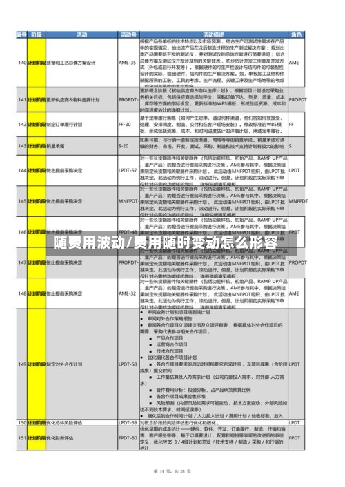 随费用波动/费用随时变动怎么形容-第2张图片
