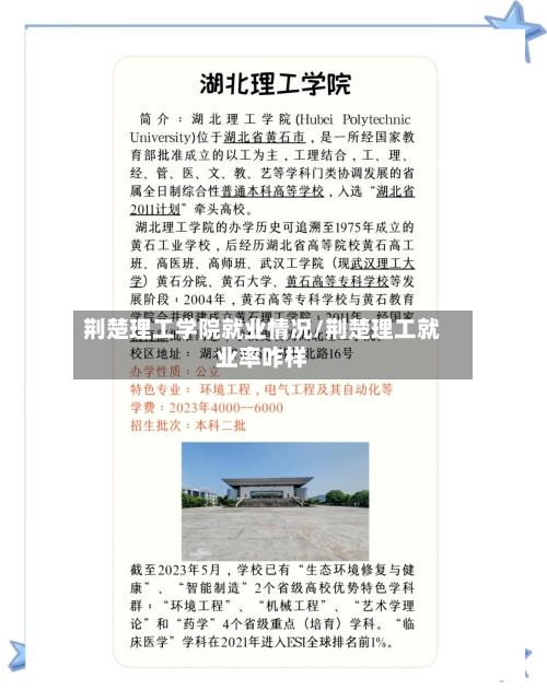 荆楚理工学院就业情况/荆楚理工就业率咋样-第3张图片