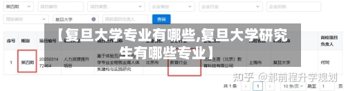 【复旦大学专业有哪些,复旦大学研究生有哪些专业】-第3张图片